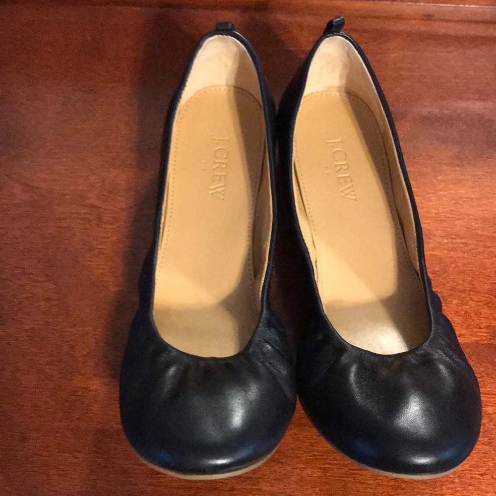 Black leather ballet flats from JCrew
